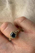 Load image into Gallery viewer, SEAFOAM DARKEST TEAL SAPPHIRE 9CT GOLD RING