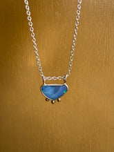 Load image into Gallery viewer, AZURE OPAL Sliding Pendant Silver/9ct Gold