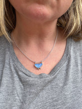 Load image into Gallery viewer, AZURE OPAL Sliding Pendant Silver/9ct Gold