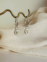 Load image into Gallery viewer, Lemon Drop Sapphire Hoops
