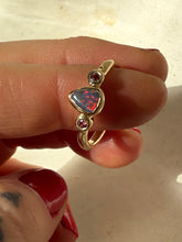 Load image into Gallery viewer, Golden Hour Australian Opal &amp; Sapphire 9ct gold ring

