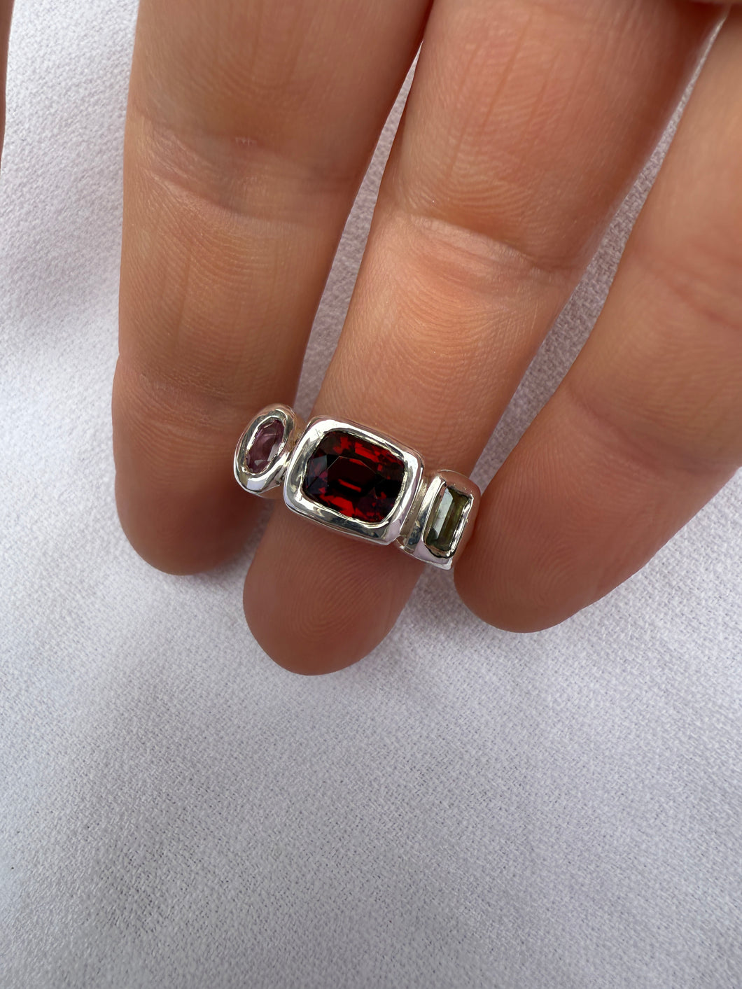 Freeze Frame Mixed Gem Sterling Silver Ring