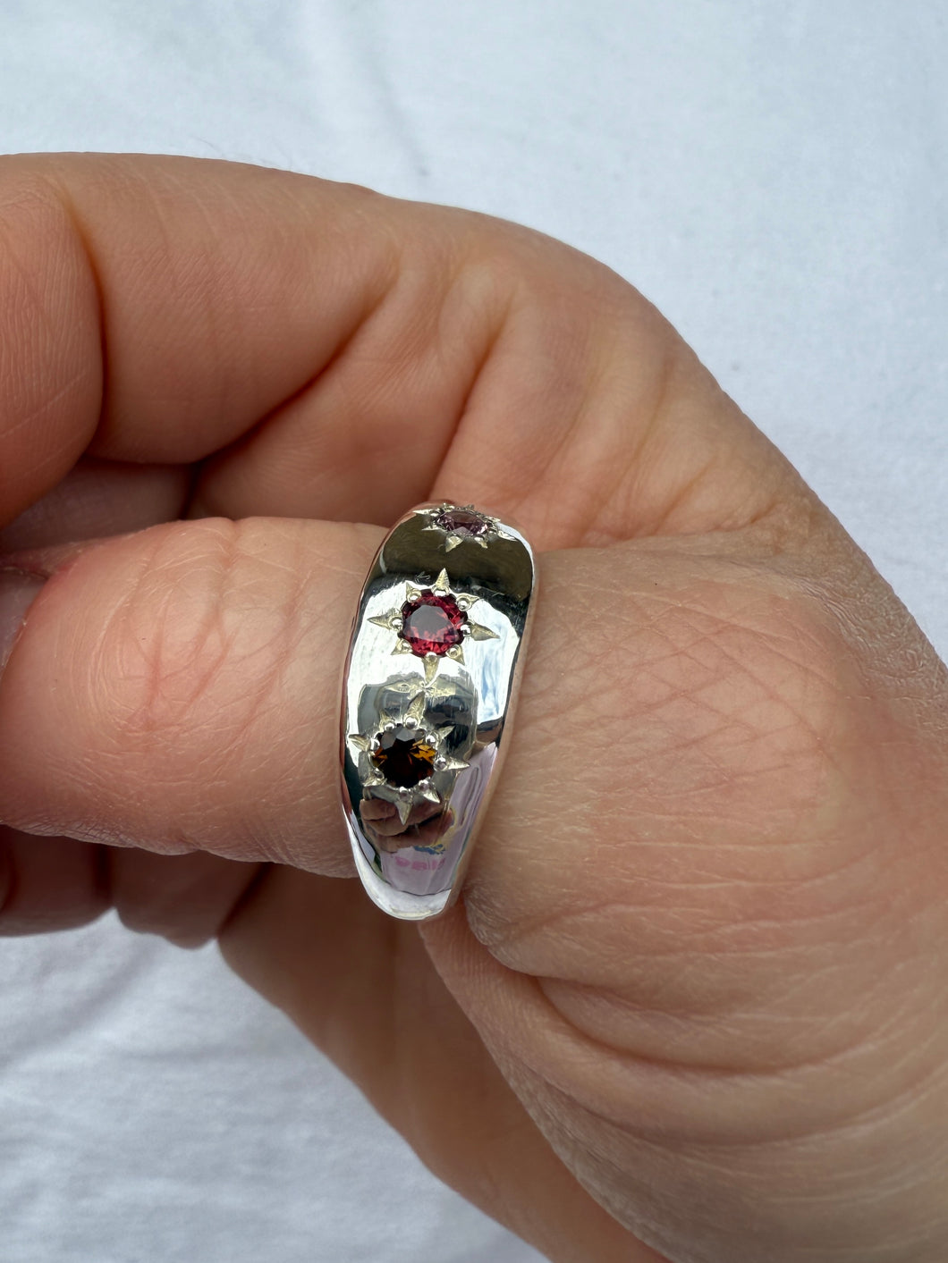 Trio of Stars Sapphire ring