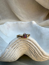 Load image into Gallery viewer, Golden Hour Australian Opal &amp; Sapphire 9ct gold ring
