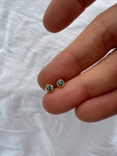Load image into Gallery viewer, Forrest Green Australian Sapphire 9ct Gold Studs
