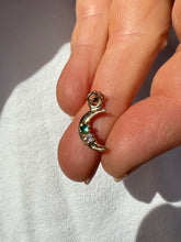 Load image into Gallery viewer, Little Moon Pendant 9ct Gold Emerald Sapphire
