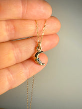 Load image into Gallery viewer, Little Moon Pendant 9ct Gold Emerald Sapphire
