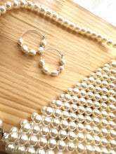 Load image into Gallery viewer, Pearl Hoop Earrings
