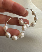 Load image into Gallery viewer, Pearl Hoop Earrings
