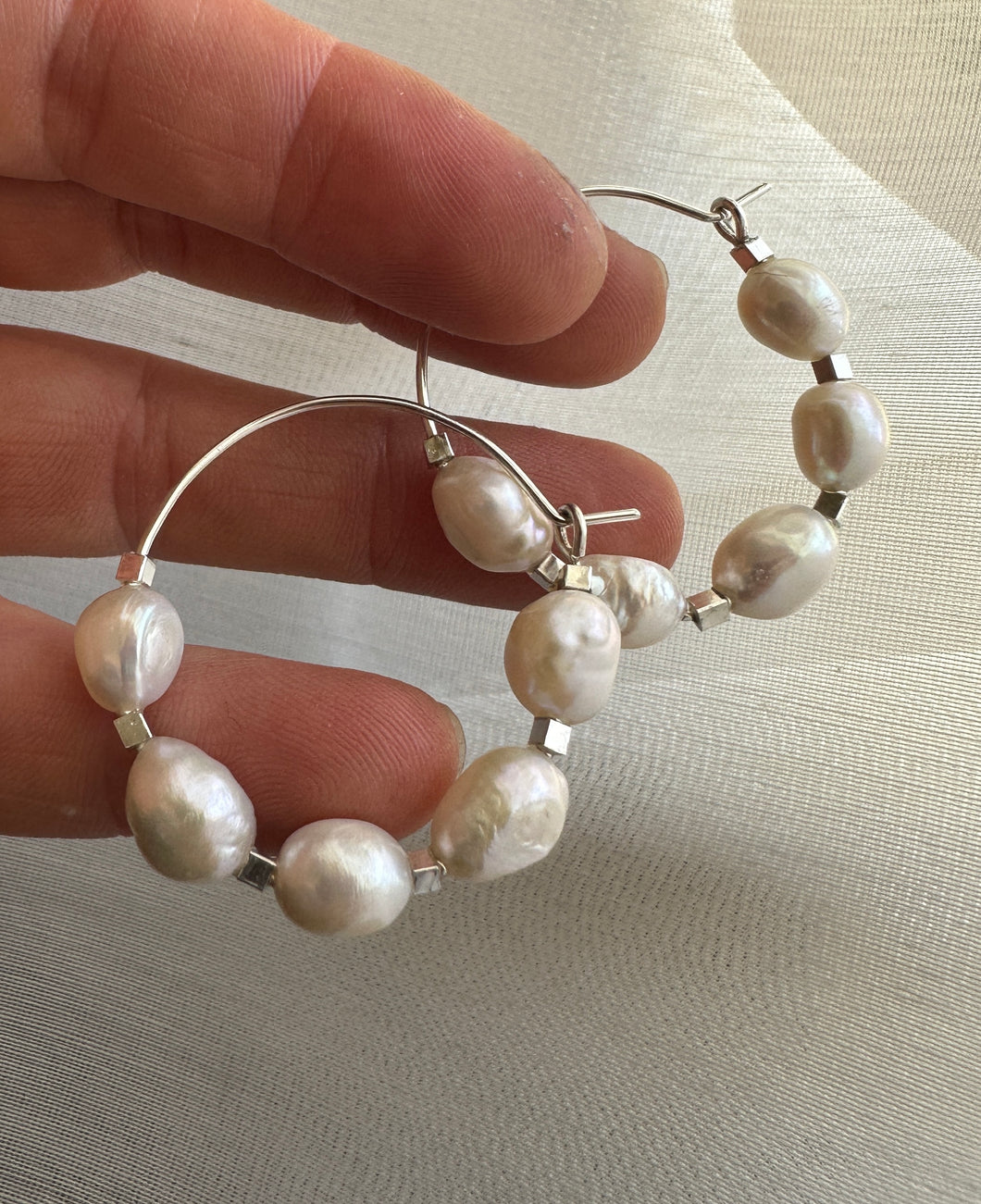 Pearl Hoop Earrings