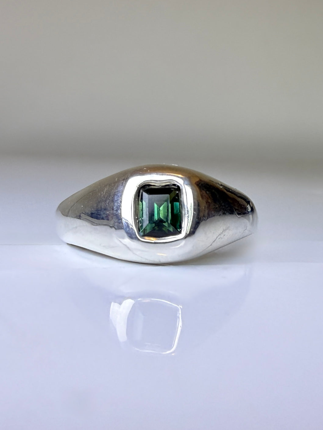 SOFT ANGLES TOURMALINE SIGNET STYLE RING