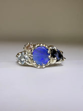 Load image into Gallery viewer, POSY STERLING SILVER OPAL CLUSTER RING
