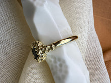 Load image into Gallery viewer, SEAFOAM DARKEST TEAL SAPPHIRE 9CT GOLD RING
