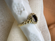 Load image into Gallery viewer, SEAFOAM DARKEST TEAL SAPPHIRE 9CT GOLD RING
