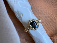 Load image into Gallery viewer, SEAFOAM DARKEST TEAL SAPPHIRE 9CT GOLD RING
