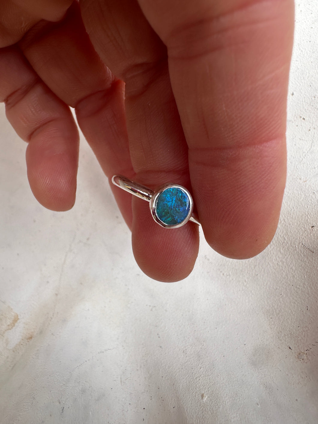 Blue Lagoon Australian Opal ring