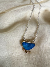 Load image into Gallery viewer, AZURE OPAL Sliding Pendant Silver/9ct Gold
