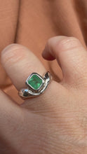 Load and play video in Gallery viewer, Henrietta Emerald Silver Ring
