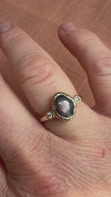 Load and play video in Gallery viewer, Lumi 9ct Gold Star Sapphire Ring

