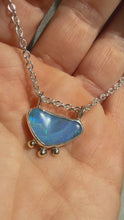 Load and play video in Gallery viewer, AZURE OPAL Sliding Pendant Silver/9ct Gold
