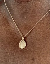 Load image into Gallery viewer, close up of dainty solid 9ct gold fingerprint pendant 
