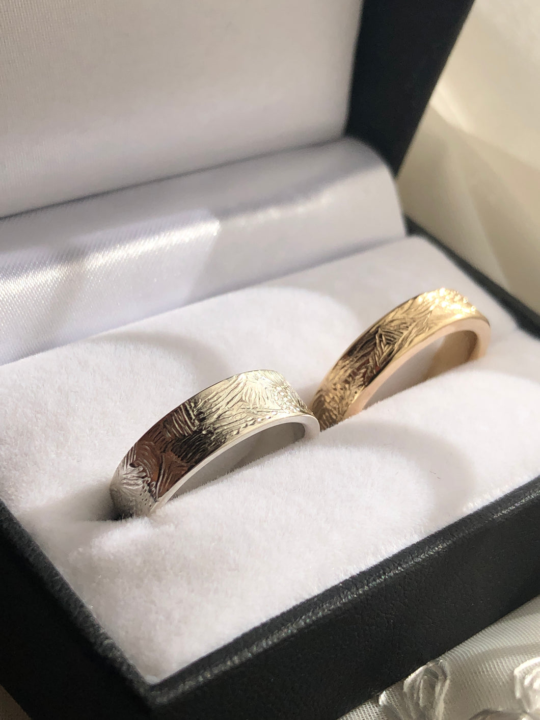 Monet Hand Engraved Wedding Bands